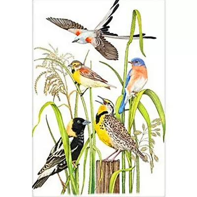 Mary Lake-Thompson Birds In Meadow Grasses Flour Sack Kitchen Towel • $10.50