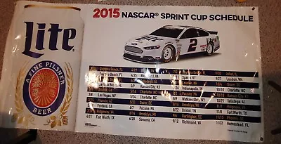 2015 Miller Lite Beer Keselowski Ford NASCAR Sprint Cup Schedule 3'x6' Banner • $10