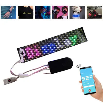 Flexible LED Digital DIY Programmable Message Tag Name Badge Sign APP Control US • $15.76