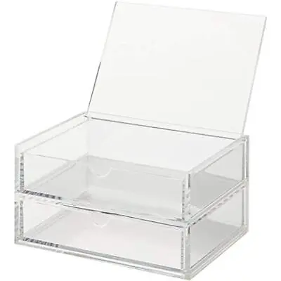 Muji Overlapping Acrylic Case 2-stage Drawer With Lid Approx. Width 17.5 Depth 1 • $43.73