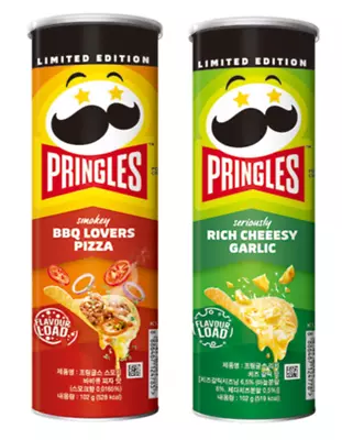 £16.01 • Buy Pringles Smoky BBQ Lovers Pizza + Rich Cheesy Garlic Flavour 2p Set New Limited