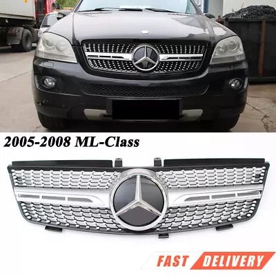 Diamonds Front Grille W/Star For Mercedes W164 2005-2008 ML320 ML350 ML550 Grill • $84.94