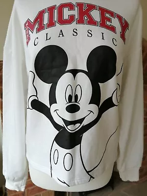 Disney Mickey Mouse Sweatshirt White Size Small Stradivarius • £7