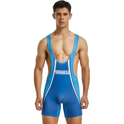 Tauwell 2023 New Mens Sexy Fitness Wrestling Leotard Singlet Bodysuit • $11.99