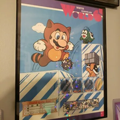 Framed Retro 1990 Super Mario Bros 3 Ad/poster Video Game Wall Art World 6 • $33