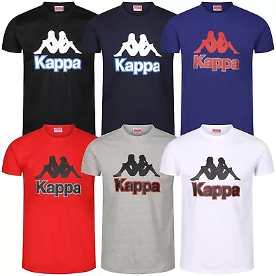 New Mens Kappa T Shirt Short Sleeve Crew Neck 100% Cotton Casual Printed Tee Top • £7.99