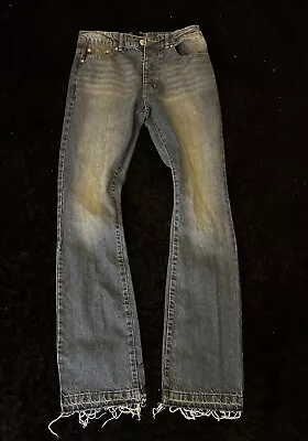 Men’s Medium Wash STACKED  Flare Jeans Distressed Denim 30x30 BRAND NEW • $30