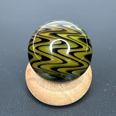 Handmade Contemporary Art Glass Marble 1.21  Fumed Wigwag UV Reactive Boro MIB • $67.49