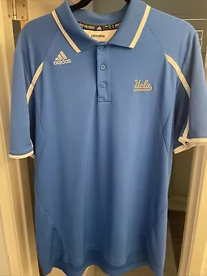 NCAA UCLA Bruins Adidas Climalite Blue Performance Sportswear Polo Shirt Sz L • $18