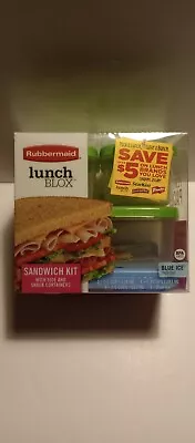 Rubbermaid Lunch BLOX Sandwich Kit With Side & Snack Containers Green. Blue Ice • $19.99