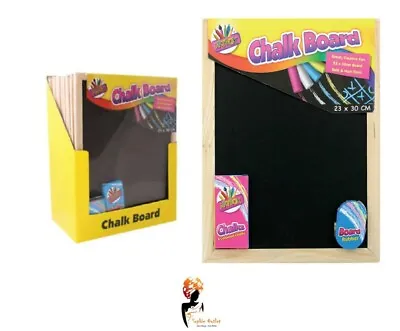 £3.30 • Buy A4 Kids Children Chalkboard Wooden Frame Chalks Eraser Learn To Write TAL5249 UK