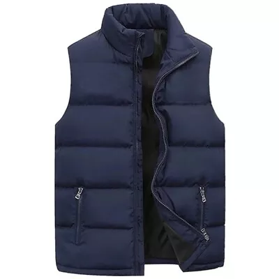 Mens Vest Jacket Warm Sleeveless Jackets Winter Waterproof Zipper Jacket • £7.99