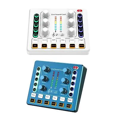 External Audio Mixer Sound Card For Mobile Gaming Karaoke Podcasting Music • £18.17