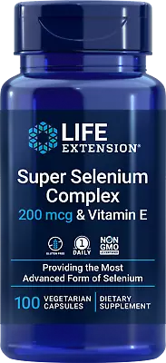 Super Selenium Complex - 200 Mcg & Vitamin E - 100 Veggie Caps Life Extension • $11.41