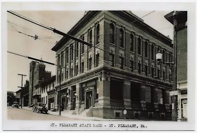 Laminated Reproduction Postcard Mount Pleasant PA State Bank • $5.95