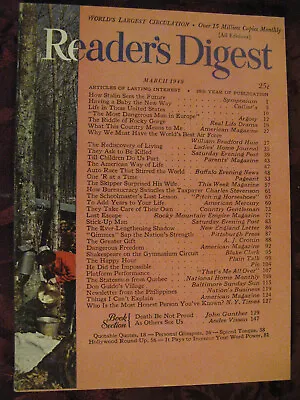 Reader's Digest March 1949 Margaret Webster Dorothy Sparks Rocky Gorge A J Croni • $10.80