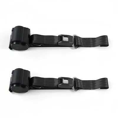 Ford Mustang 1967 - 1970  Standard 2pt Black Retractable Bucket Seat Belt Kit -  • $99.95