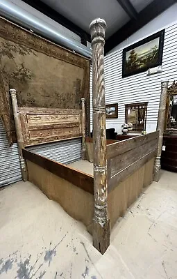 King Antique Handmade 4 Poster Bed From Alabama 4 Antebellum Porch Posts & Doors • $1725