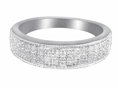 2/7ct Natural Round Diamond Mens Wedding Eternity Band Ring 10K White Gold • $436.99