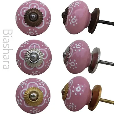 £2.60 • Buy Pink CERAMIC DOOR KNOBS Cupboard Handles Cabinet Drawer Pulls Shabby Chic Floral