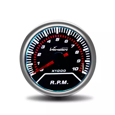 Hiwowsport Car 2  52mm Tachometer Tacho Gauge White Digital LED 0~10000 RPM 12V • $19.99