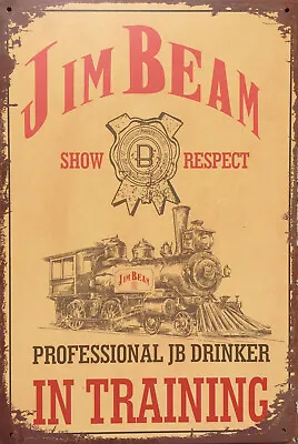 Jim Beam Rustic Vintage Metal Tin Signs Man Cave Shed & Bar AU SELLER • $9.99