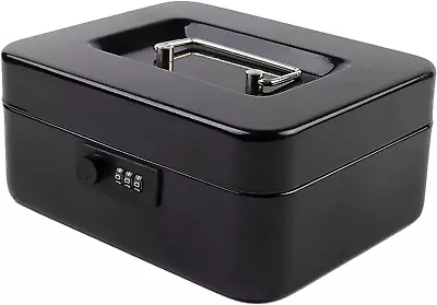 Metal Cash Box Medium With Combination Lock Safe And Money Tray For Security  • $24.26