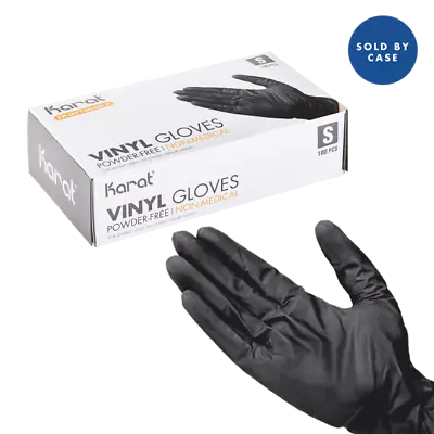 Karat Vinyl Powder-Free Gloves (Black) - Small - 1000 Ct FP-GV1006BLK • $43.50