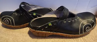 El Naturalista Womens Yggdrasil NG96 Black Mary Jane Mule Shoes Spain Sz 8.5 • $41