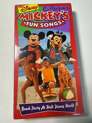 Vintage VHS Disney Mickey's Fun Songs Sing Along Beach Party At Walt Disney Worl • $10.99