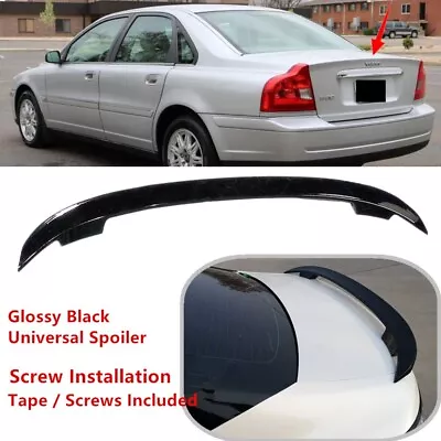 Fit For Volvo S80 99-06 Rear Trunk Spoiler Lip Sport Wing Universal Gloss Black • $69.81