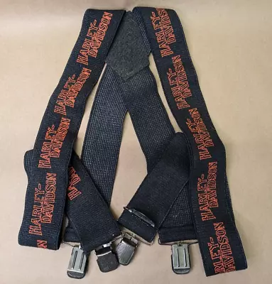 Harley Davidson Men's Suspenders Spell-out Graphic Black • $29.99