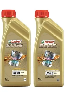 £28.99 • Buy New | 2x1 Litre Castrol Edge 0W-40 0W40 A3/B4 Adv Fully Synthetic Engine Oil
