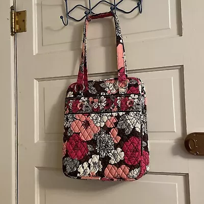 Vera Bradley Mocha Rouge Pink  White And Brown Floral Tote Books Folders Etc. • $24