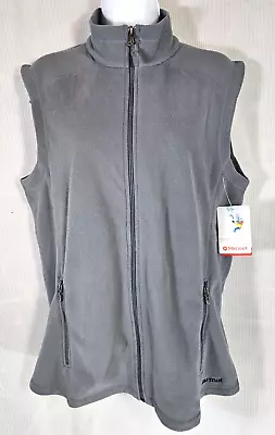 MARMOT Full Zip Fleece Rocklin Vest Gray Women's XL NWT Embroidered NWT • $34.98