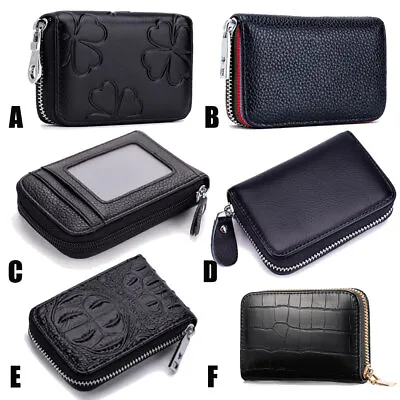 $7.99 • Buy RFID Blocking Men Women Leather Credit Card Wallet Zipper Card Holder Purse US