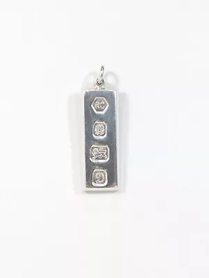 Vintage RC Sterling Silver Ingot Bar Pendant Carrs Of Sheffield 29Gr Hallmark • $199