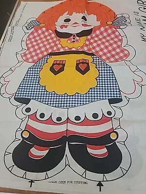 Vintage Gingham Girl Cut & Sew Fabric Pillow Raggedy Ann • $8