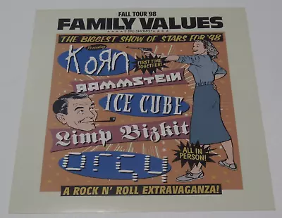 Vintage 90s Family Values Korn Rammstein Poster Flat Record Album Promo 1999 • $17.09