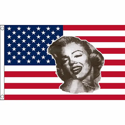 USA Marilyn Monroe Flag 5 X 3 FT - United States Of America Hollywood Retro Film • £6.99