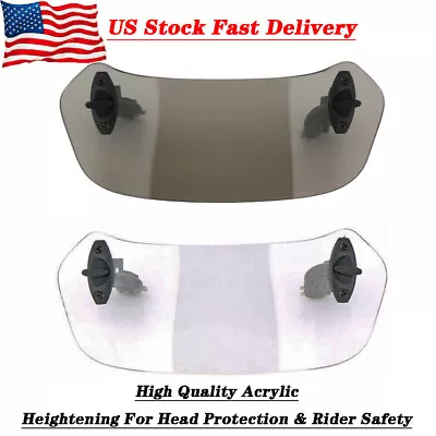 Motorcycle Windshield Wind Screen Deflector Extension Spoiler Clip On Universal • $20.50