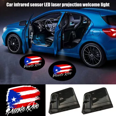 2pcs Puerto Rico Flag Logo Car Door Courtesy Shadow Projection Welcome LED Light • $17.08