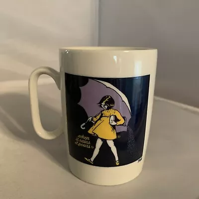 Vtg 1968 Morton Salt Coffee Mug Cup Blue Yellow When It Rains It Pours!  • $5.98