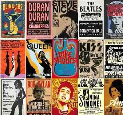 £2.89 • Buy Printed Metal Signs A4A5 Music Groups Bands Vintage Cave Wall Art Bar Poster Gig