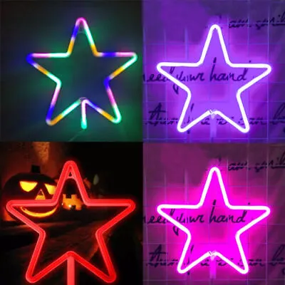 Star LED Neon Sign Light Wall Lights Art Decor Lamp For Kids Bedroom Home Party • £9.98