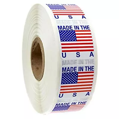 1  X 1  Made In The USA Stickers/USA Made Labels / 1000 American Manufacturer... • $19.19