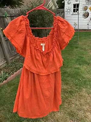 Original Matilda Jane Clothing Women’s Sleeveless Ruffle Top Orange New Extra... • $28