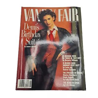 Vanity Fair Magazine August 1992 Demi Moore Cover Culture Fashion • £9.99