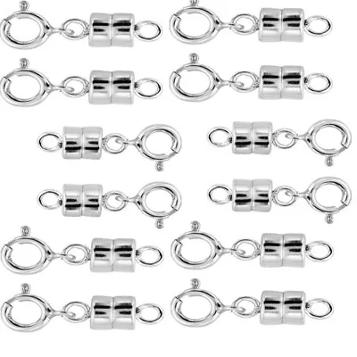 12 - NEW SOLID .925 Sterling Silver Barrel Magnetic Converter Necklace Clasps • $45