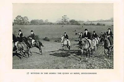 Beeby Leicestershire The Quorn Fox Hunt Vintage Picture Print 1935 BOB#57 • £2.49